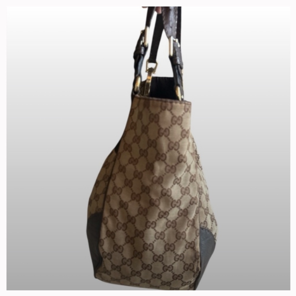 Authentic Gucci GG Monogram Dark Brown and Beige Charlotte Tote Bag - Picture 6 of 14